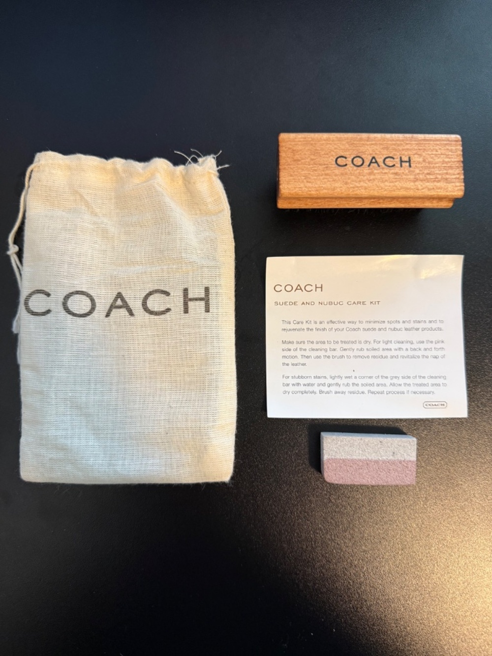 Coach suede and leather care kit